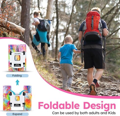 مناظير USCAMEL للأطفال والكبار، 8×21 مناظير صغيرة الحجم - مشاهدة الطيور، السفر، التخييم، الصيد (أزرق) in Kuwait