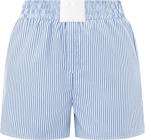 Y2K Boxer Shorts for Womens Low Waist Striped Plaid Print Gingham Loose Fit Lounge Bottoms Pajama Sleep Short Pj Pants in Saudi Arabia