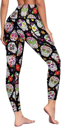 High Waist Yoga Pants with Pockets Tummy Control Workout Running 4 Way Stretch Yoga Leggings for Girls Women in Kuwait