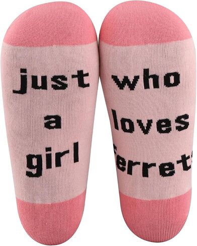 MBMSO 2 Pairs Just a Girl Who Loves Ferrets Socks Gifts for Ferret Lover Funny Ferret Novelty Socks Animal Ferret Owner Socks in Saudi Arabia