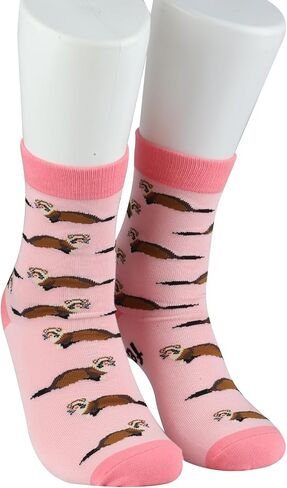 MBMSO 2 Pairs Just a Girl Who Loves Ferrets Socks Gifts for Ferret Lover Funny Ferret Novelty Socks Animal Ferret Owner Socks in Saudi Arabia
