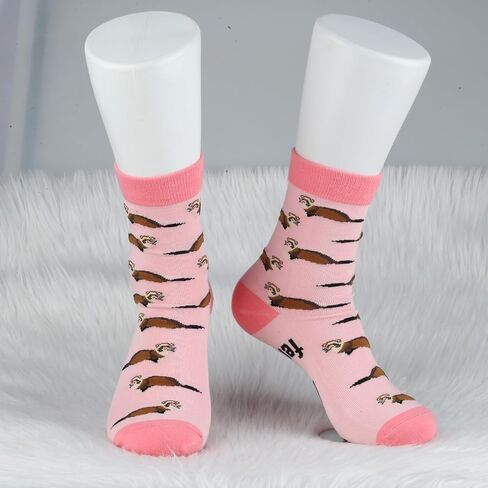 MBMSO 2 Pairs Just a Girl Who Loves Ferrets Socks Gifts for Ferret Lover Funny Ferret Novelty Socks Animal Ferret Owner Socks in Saudi Arabia