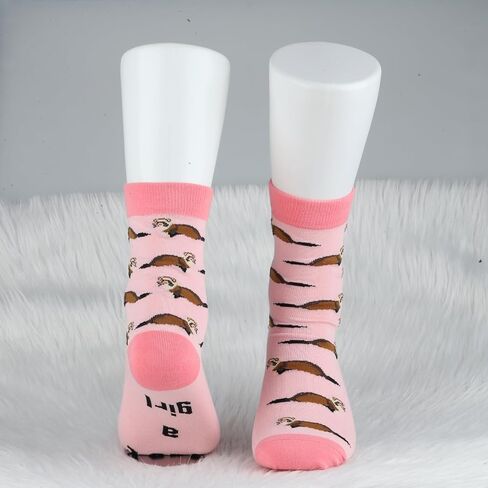 MBMSO 2 Pairs Just a Girl Who Loves Ferrets Socks Gifts for Ferret Lover Funny Ferret Novelty Socks Animal Ferret Owner Socks in Saudi Arabia