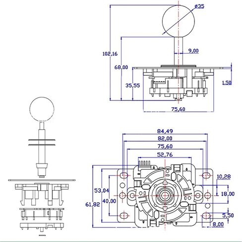SPYMINNPOO Arcade Joystick Gamepad DIY Joystick Arcade Game Fighting Stick Replacement Parts Pin Circuit Board with Ball Head (Red) Leisure Sports Arcade and Board Games in Saudi Arabia