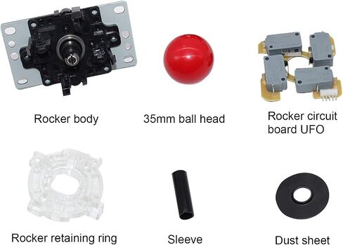 SPYMINNPOO Arcade Joystick Gamepad DIY Joystick Arcade Game Fighting Stick Replacement Parts Pin Circuit Board with Ball Head (Red) Leisure Sports Arcade and Board Games in Saudi Arabia