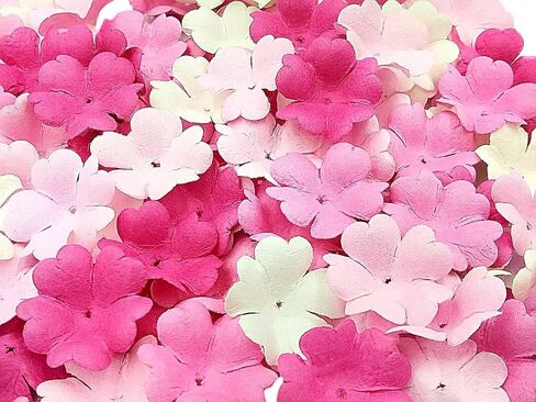 HukDok Artificial Flower Petals Mulberry Paper Flowers for DIY Crafts Scrapbooking Embellishment Wedding Doll House Supplies Card Mini Paper Flowers. (Assorted Colors) in Saudi Arabia