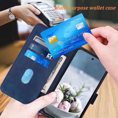 مصممة لمحفظة Moto G Stylus 5G 2023، [مسند] [حزام المعصم] [فتحات حامل البطاقة] حافظة هاتف واقية داخلية من مادة TPU G Stylus 5G، غطاء قلاب من جلد البولي يوريثان لهاتف Moto G Stylus 5G (2023) (أزرق) in Saudi Arabia