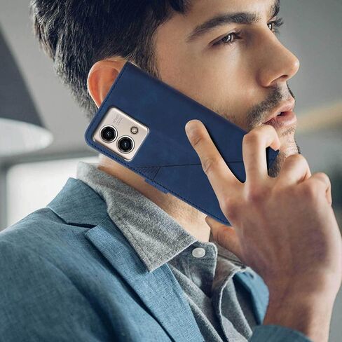 مصممة لمحفظة Moto G Stylus 5G 2023، [مسند] [حزام المعصم] [فتحات حامل البطاقة] حافظة هاتف واقية داخلية من مادة TPU G Stylus 5G، غطاء قلاب من جلد البولي يوريثان لهاتف Moto G Stylus 5G (2023) (أزرق) in Saudi Arabia