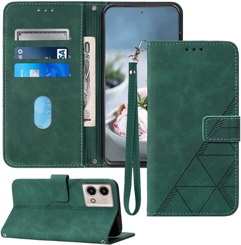 مصممة لمحفظة Moto G Stylus 5G 2023، [مسند] [حزام المعصم] [فتحات حامل البطاقة] حافظة هاتف واقية داخلية من مادة TPU G Stylus 5G، غطاء قلاب من جلد البولي يوريثان لهاتف Moto G Stylus 5G (2023) (أزرق) in Saudi Arabia