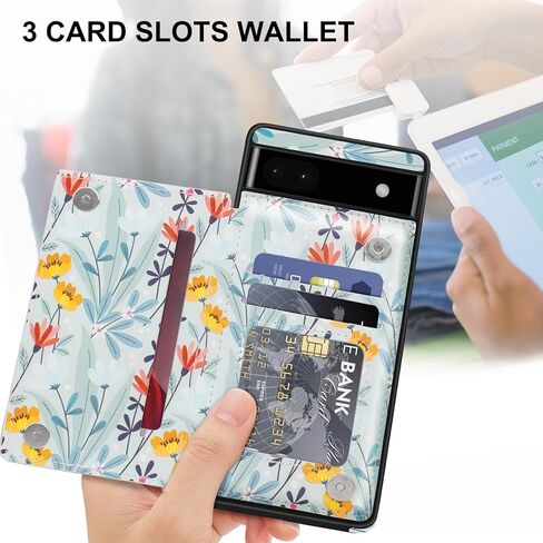 حافظة جلدية لهاتف Google Pixel 6A مع حامل للبطاقات، وغطاء قلاب، وفتحات للبطاقات، وإغلاق مغناطيسي مقاوم للصدمات، حافظة واقية شديدة التحمل لهاتف Google Pixel 6A 6.1 بوصة 5G-أسود in Kuwait