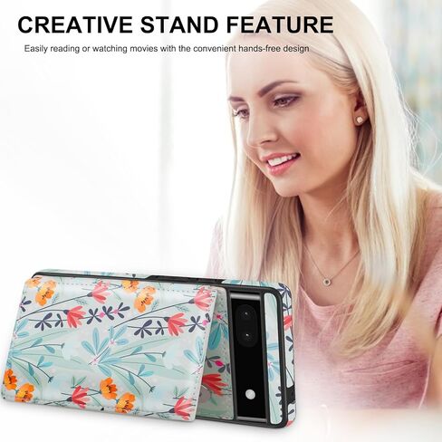 حافظة جلدية لهاتف Google Pixel 6A مع حامل للبطاقات، وغطاء قلاب، وفتحات للبطاقات، وإغلاق مغناطيسي مقاوم للصدمات، حافظة واقية شديدة التحمل لهاتف Google Pixel 6A 6.1 بوصة 5G-أسود in Kuwait