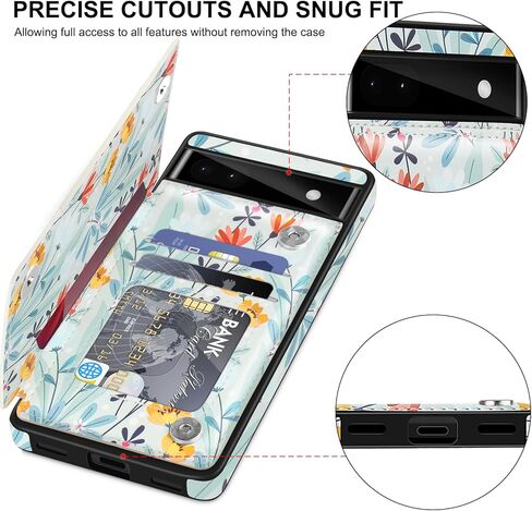 حافظة جلدية لهاتف Google Pixel 6A مع حامل للبطاقات، وغطاء قلاب، وفتحات للبطاقات، وإغلاق مغناطيسي مقاوم للصدمات، حافظة واقية شديدة التحمل لهاتف Google Pixel 6A 6.1 بوصة 5G-أسود in Kuwait