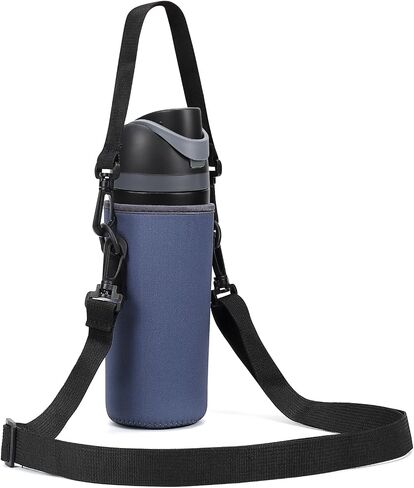 حقيبة حمل زجاجات المياه من النيوبرين من MEETI مع حزام كتف قابل للتعديل لكوب Owala سعة 24 أونصة، غطاء زجاجة مياه معزول لزجاجة مياه معزولة FreeSip (رمادي، 24 أونصة) in Kuwait