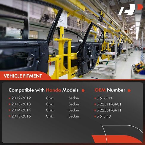 منظم نوافذ كهربائي ممتاز مع محرك متوافق مع سيارة Honda Civic 2012-2015 سيدان الأمامية اليسرى للسائق in Saudi Arabia
