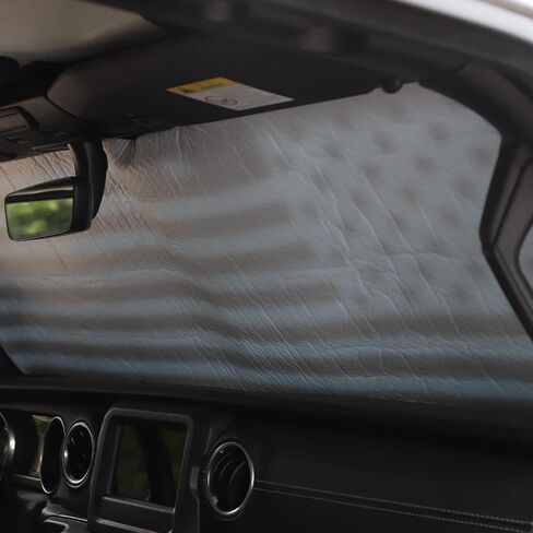 Voodola for Jeep JL Windshield Sunshade Window Sun Shade Foldable Sun Visor for Jeep Wrangler JL JLU 2018-2024، لسيارة Jeep Gladiator JT 2020-2024 392 (مع نمط العلم الأمريكي، 53 بوصة × 17 بوصة) in Saudi Arabia