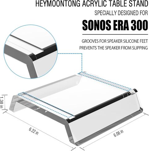 Acrylic Table Stand for Sonos ERA 300 Wireless Speaker - Desktop Decorative Bracket Mounting Accessories for Sonos ERA 300 (Black, 1-Pack) in Kuwait