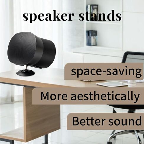 shinar Metal Desktop Speaker Stands,Table Desk Stand Compatible with Sonos Era 300 with Adjustable Swivels up to 360° / Tilts -70° / +70° Table Mount Holder Accessories for Sonos 300 (1-Pack, Black) in Saudi Arabia