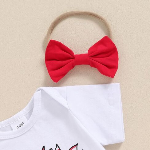 BemeyourBBs Newborn Baby Girl 4th of July Outfit Sunflower Romper Red White and Blue Tutu Skirt Set Headband Summer Clothes in Saudi Arabia