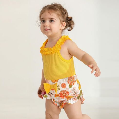 الوليد الطفل الفتيات ملابس طفل ملابس الصيف كشكش أكمام ارتداءها الأزهار السراويل لطيف الملابس مجموعة 3M 6M 12M 18M in Kuwait