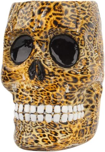 Creative Skull Head Makeup Brush Holder,Make Up Brush Case,Organizer Cosmetic Organizer,Pen Holder for Bathroom,Dressing room,Desk,Dorm (Black) in Saudi Arabia