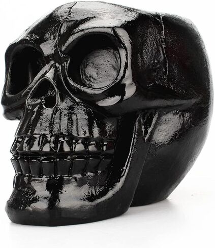Creative Skull Head Makeup Brush Holder,Make Up Brush Case,Organizer Cosmetic Organizer,Pen Holder for Bathroom,Dressing room,Desk,Dorm (Black) in Saudi Arabia