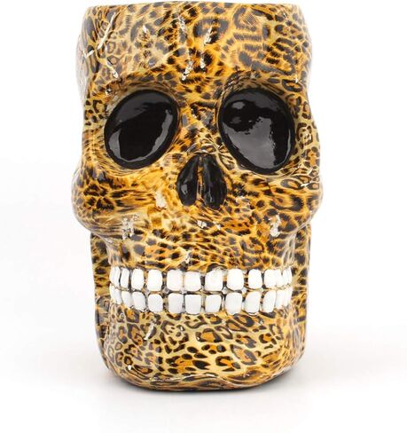 Creative Skull Head Makeup Brush Holder,Make Up Brush Case,Organizer Cosmetic Organizer,Pen Holder for Bathroom,Dressing room,Desk,Dorm (Black) in Saudi Arabia