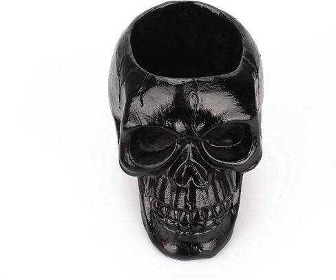 Creative Skull Head Makeup Brush Holder,Make Up Brush Case,Organizer Cosmetic Organizer,Pen Holder for Bathroom,Dressing room,Desk,Dorm (Black) in Saudi Arabia