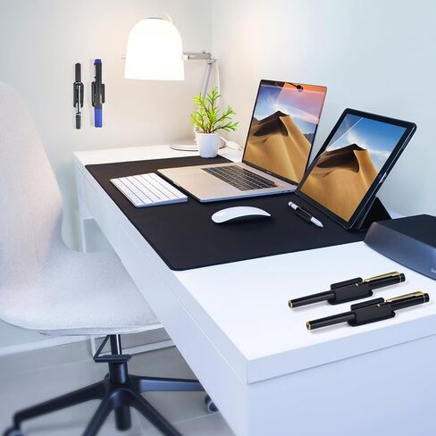 20 Pack Pen Holder Silicone,Adhesive Pen Holder for Desk,Marker Clip for Classroom Office Desk Accessories, Pencil Holder with 20 Double Sided Extra Sticky Tape (Black) in Saudi Arabia