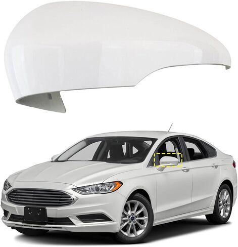غطاء مرآة الباب، أغطية مرايا جانبية بيضاء لؤلؤية لسيارة Ford Fusion 2013-2021 Monteo غطاء حماية مرآة الرؤية الخلفية بديل من بلاستيك ABS للسائق الأمامي للراكب الأمامي غطاء حماية مرآة الجناح الخارجي in Kuwait