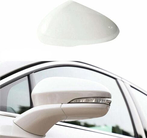 غطاء مرآة الباب، أغطية مرايا جانبية بيضاء لؤلؤية لسيارة Ford Fusion 2013-2021 Monteo غطاء حماية مرآة الرؤية الخلفية بديل من بلاستيك ABS للسائق الأمامي للراكب الأمامي غطاء حماية مرآة الجناح الخارجي in Kuwait