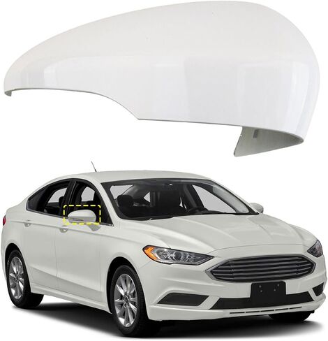 غطاء مرآة الباب، أغطية مرايا جانبية بيضاء لؤلؤية لسيارة Ford Fusion 2013-2021 Monteo غطاء حماية مرآة الرؤية الخلفية بديل من بلاستيك ABS للسائق الأمامي للراكب الأمامي غطاء حماية مرآة الجناح الخارجي in Kuwait