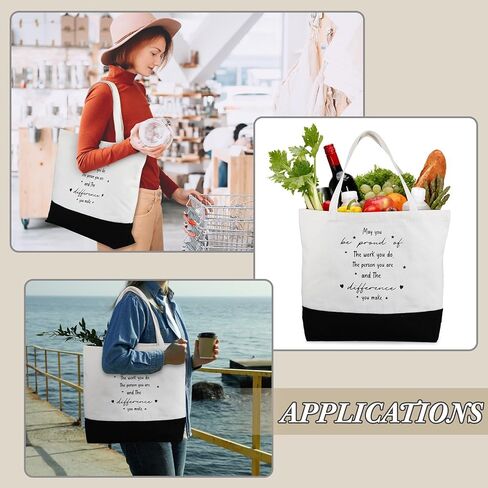 Paterr 12 Sets Thank You Appreciation Gifts Leather Notebooks Canvas Tote Bags Ballpoint Pens for Employee (Chic Colors) in Kuwait