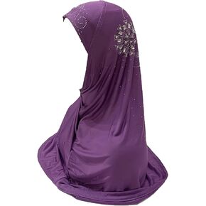 Ralcosuss Rhinestone One Piece Muslim Hijab for Women Girls Silky Head Wrap Long Scarf Shawl Headband Scarves