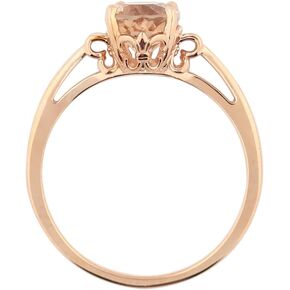 1ct Oval Morganite 14K Rose Gold Ring