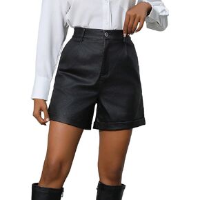 MakeMeChic Women's Casual Roll Hem Track Shorts High Waisted Wide Straight Leg Mini Shorts