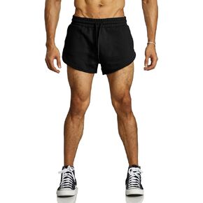 Ouber Men's 3" Gym Workout Short Casual Cotton Bodybuilding Shorts Running Athletic Short with Pockets