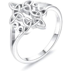 925 Sterling Silver Celtic Knot Ring for Women Eternity Wedding Band Good Luck Promise Engagement Ring Jewelry Size 5-9