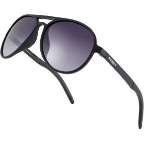 FEISEDY Polarized Pilot Sunglasses Men TR90 Flexible Frame TAC Lenses 70S Classic B2608