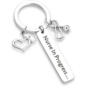 CHOORO Nurse Gift Nurse Keychain Nursing Jewelry Makes Perfect Nurses Gift Nurse In Progress