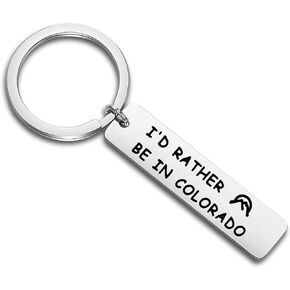 WUSUANED I'd Rather Be in Colorado Keychain with Mountain Sunrise Outdoors Relax Gift for Nature Lover