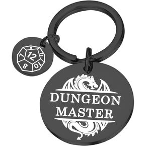 PLITI Gamer Gift Dungeon Masters Fans Gift Dice Black Keyring RPG Gift The Tabletop Gamers Gifts Funny DND Gift for Gamer