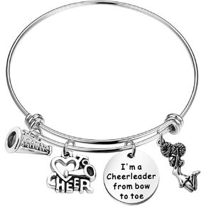 Cheer Jewelry Cheerleader Keychain I'm A Cheerleader From Bow to Toe Gifts For Cheerleader And Cheer Coaches