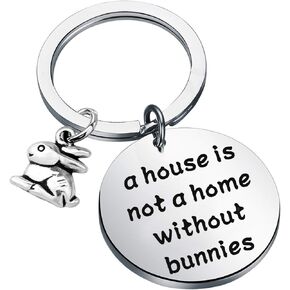 Gzrlyf Bunny Lover Keychain Bunny Gifts Rabbit Lover Gifts Bunny Owner Gifts A House is not a Home without Bunnies