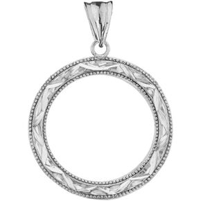 .925 Sterling Silver Sparkle Cut 3/4" Open Circle Pendant