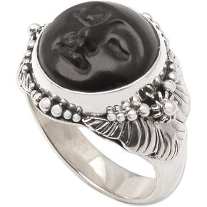 NOVICA Artisan Handmade Ebony Cocktail Ring Crafted Wood Silver Sterling Indonesia 'Amun Ra'