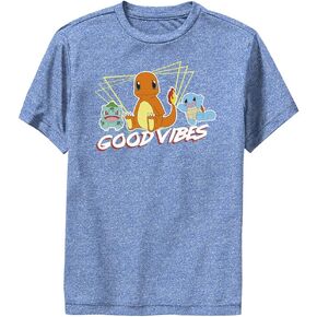 Pokemon Good Vibes Starters Boys Short Sleeve Tee Shirt