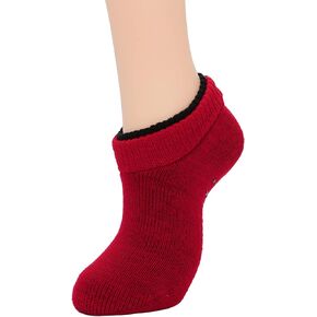 Zando Adult Soft Slipper Socks for Women Christmas Knit Fuzzy Ankle Socks with Grips Fleece Slipper Socks with Gripper