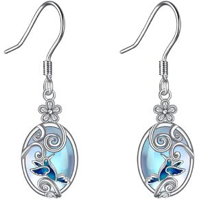 Moonstone اليعسوب/النحل/الطائر الطنان أقراط فضة تخريمية ديزي استرخى أقراط مجوهرات هدايا للنساء الفتيات في سن المراهقة