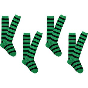 Rugby Socks Adult (Women) Sports Colored Socks - Striped Knee High Sport Novelty Socks - Fits Shoe Size: 4-10 (Ladies)