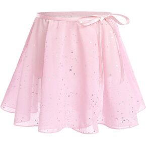 AFAVOM Ballet Wrap Skirt for Girls Chiffon Ballet Dance Skirt Toddler Kids Tutu Dress Ballerina Dancewear with Tie Waist